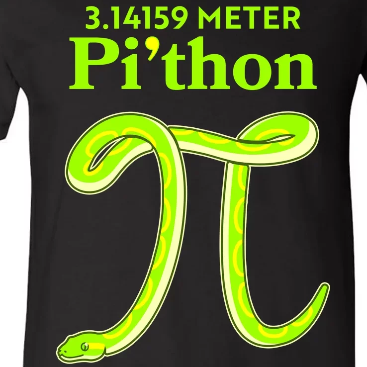 3.14 Meter Pi'thon Python Snake Pi Day March 14 V-Neck T-Shirt