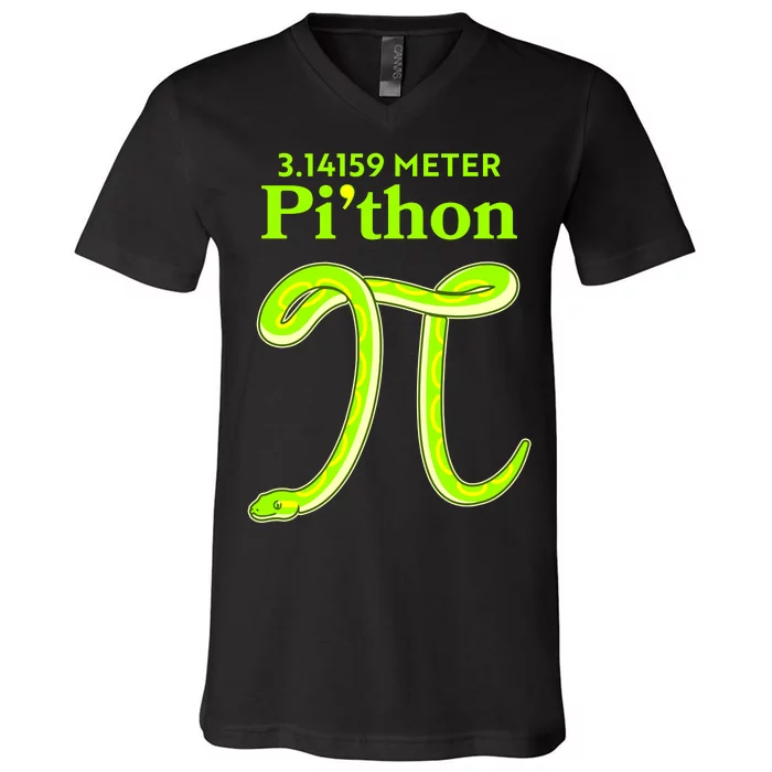 3.14 Meter Pi'thon Python Snake Pi Day March 14 V-Neck T-Shirt