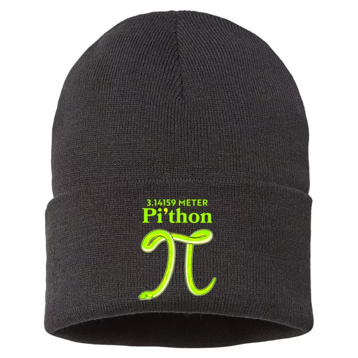 3.14 Meter Pi'thon Python Snake Pi Day March 14 Sustainable Knit Beanie