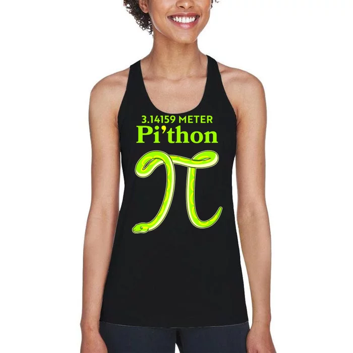 3.14 Meter Pi'thon Python Snake Pi Day March 14 Women's Racerback Tank