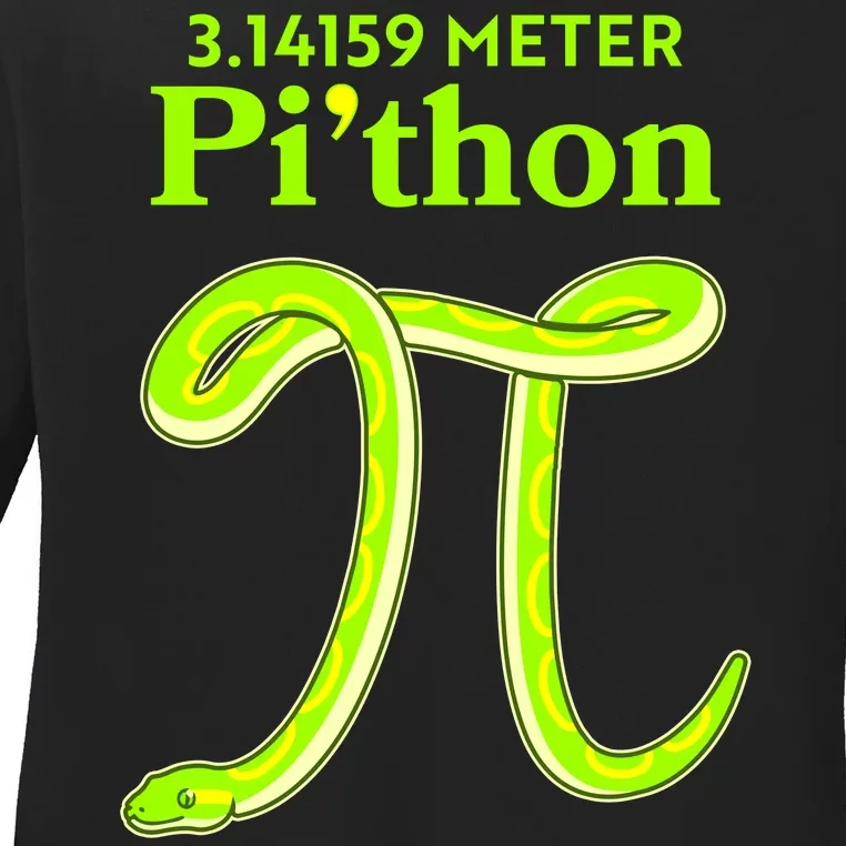 3.14 Meter Pi'thon Python Snake Pi Day March 14 Ladies Long Sleeve Shirt