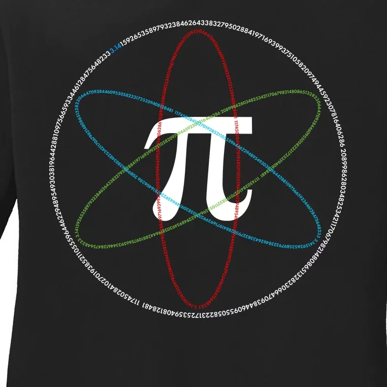 3.14 National Pi Day Numbers Science Symbol Ladies Long Sleeve Shirt