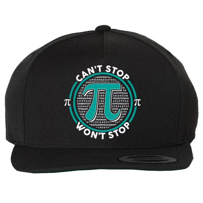 3.14 Pi Day Can't Stop Pi Won't Stop Wool Snapback Cap