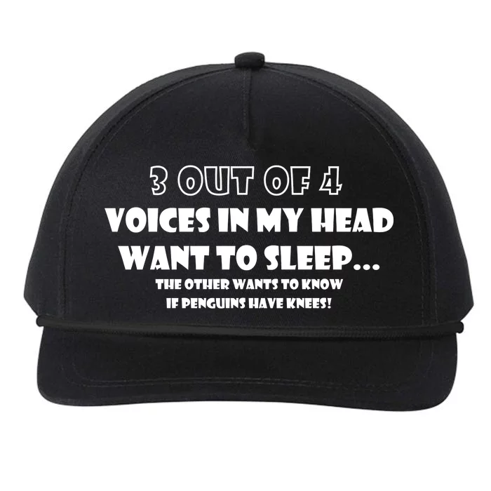 3 Out Of 4 Voices In My Head Funny Penguins Snapback Five-Panel Rope Hat