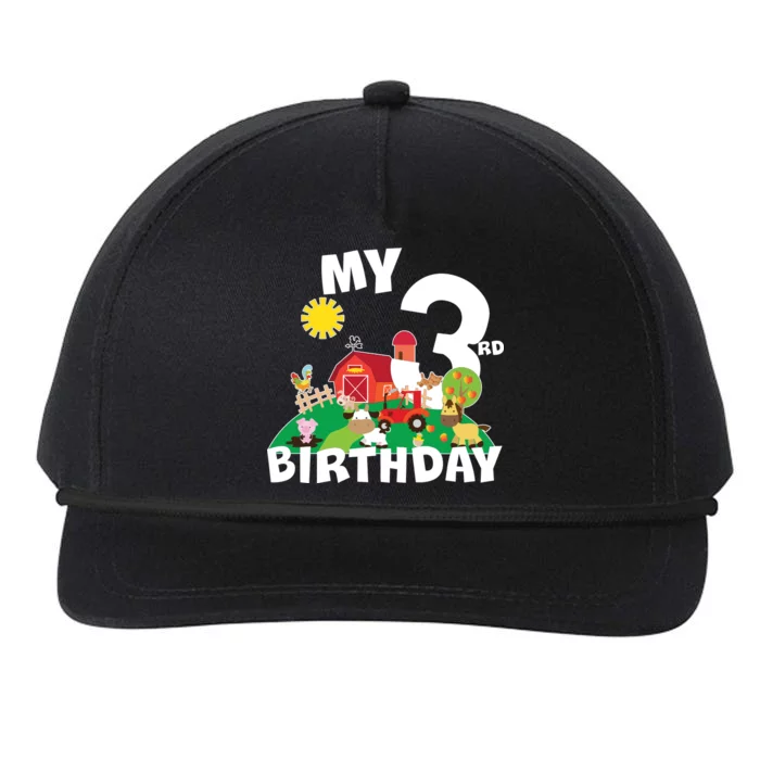 3 Year Old Farm My 3rd Birthday Snapback Five-Panel Rope Hat