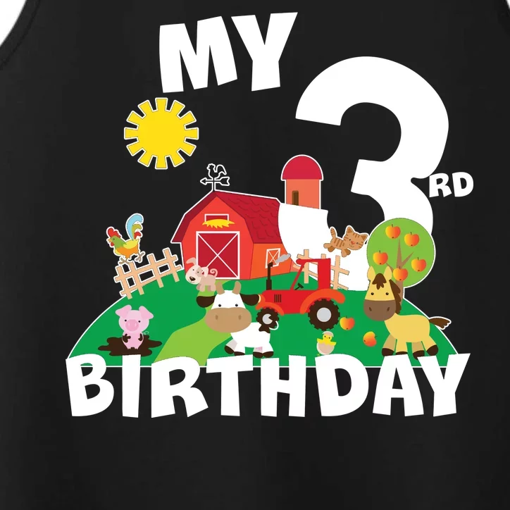 3 Year Old Farm My 3rd Birthday Performance Tank