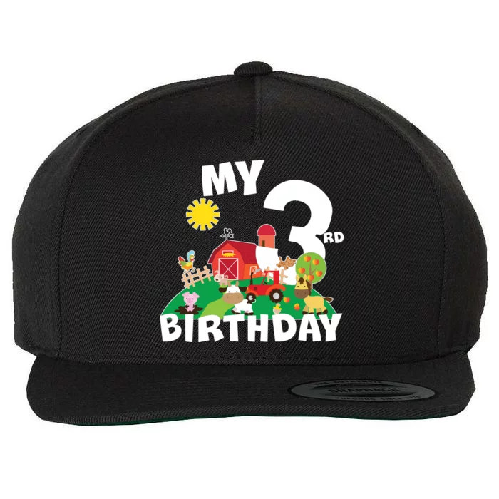 3 Year Old Farm My 3rd Birthday Wool Snapback Cap