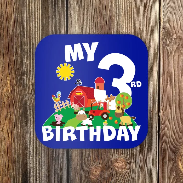 3 Year Old Farm My 3rd Birthday Coaster