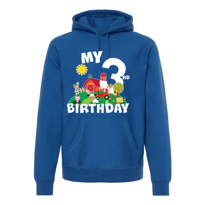 3 Year Old Farm My 3rd Birthday Premium Hoodie