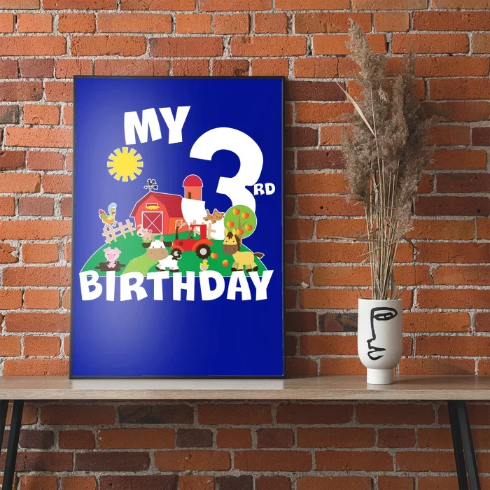 3 Year Old Farm My 3rd Birthday Poster