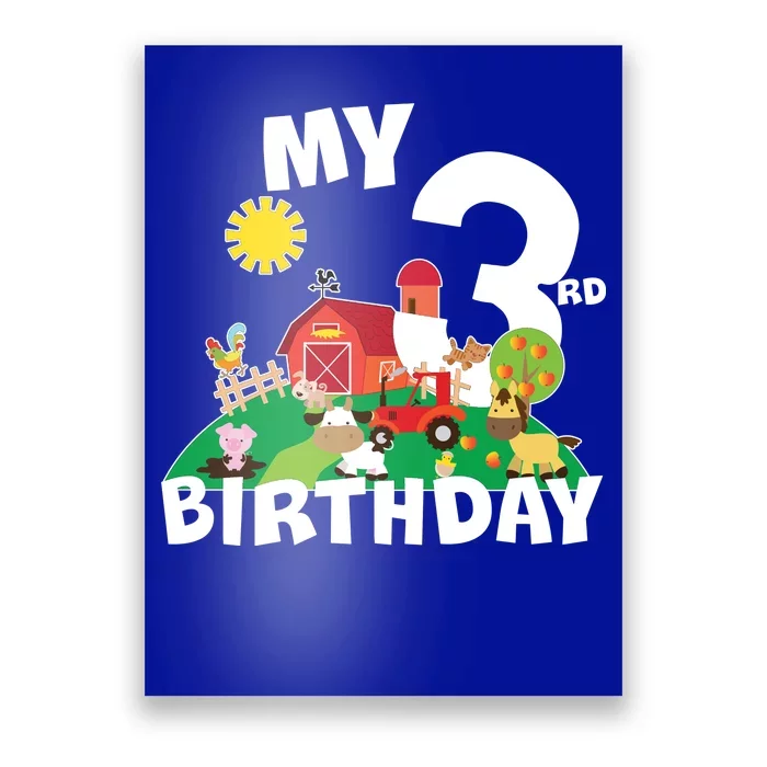 3 Year Old Farm My 3rd Birthday Poster