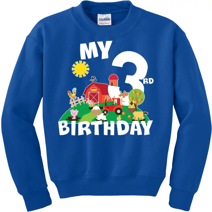 3 Year Old Farm My 3rd Birthday Kids Sweatshirt