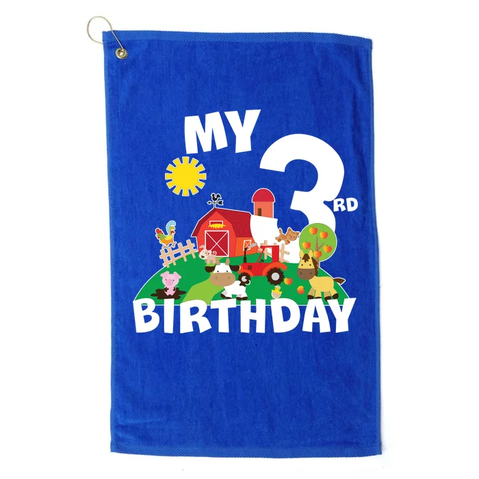 3 Year Old Farm My 3rd Birthday Platinum Collection Golf Towel