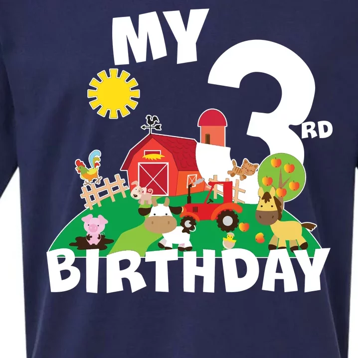 3 Year Old Farm My 3rd Birthday Sueded Cloud Jersey T-Shirt