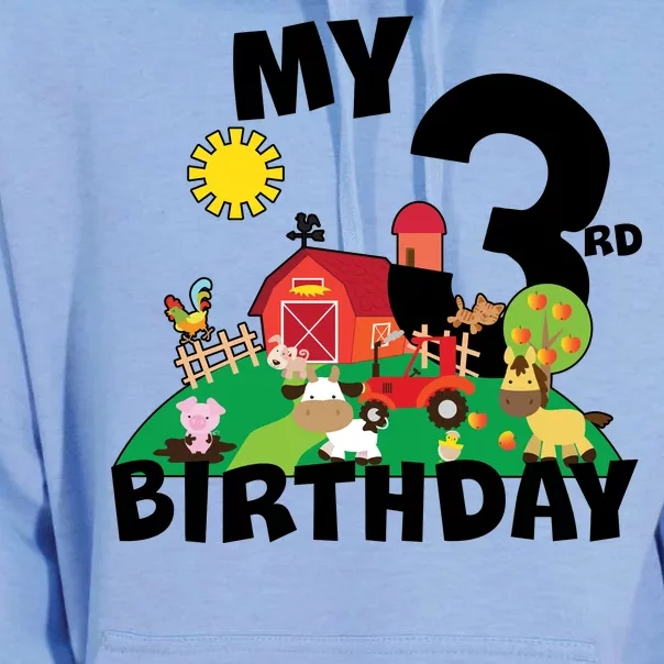 3 Year Old Farm My 3rd Birthday Unisex Surf Hoodie