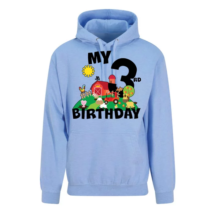 3 Year Old Farm My 3rd Birthday Unisex Surf Hoodie