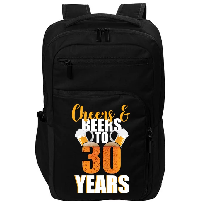 30th Birthday Cheers & Beers To 30 Years Impact Tech Backpack