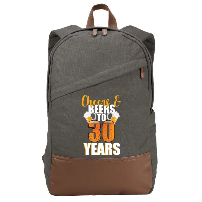 30th Birthday Cheers & Beers To 30 Years Cotton Canvas Backpack