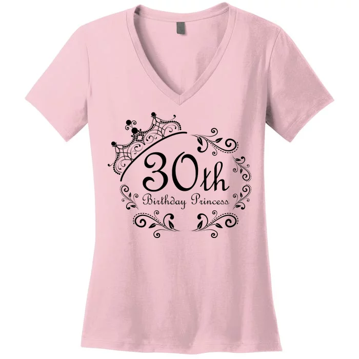 30th Birthday Princess Women's V-Neck T-Shirt