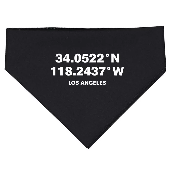 34.0522n 118.2437w Los Angeles USA-Made Doggie Bandana