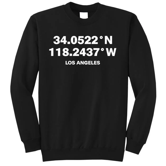 34.0522n 118.2437w Los Angeles Tall Sweatshirt