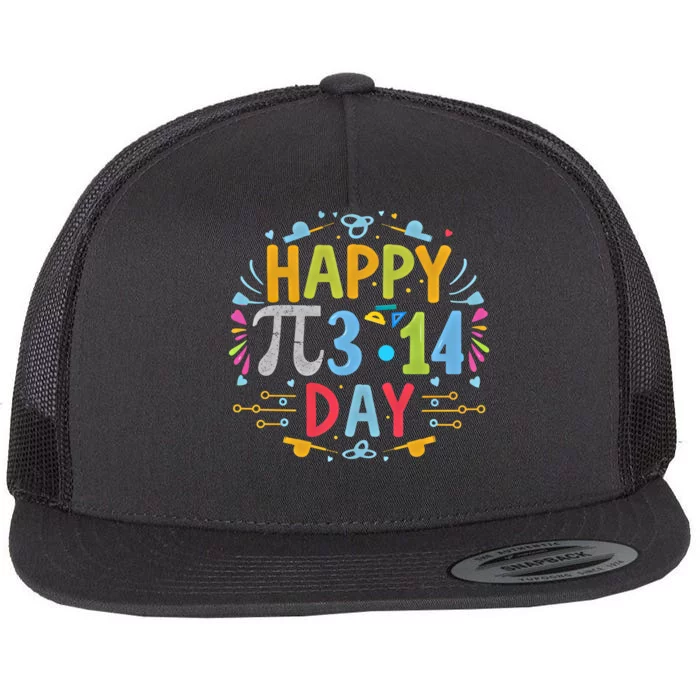 3 14 Pi Day Pie Day Pi Symbol For Math Lovers And Gift Flat Bill Trucker Hat