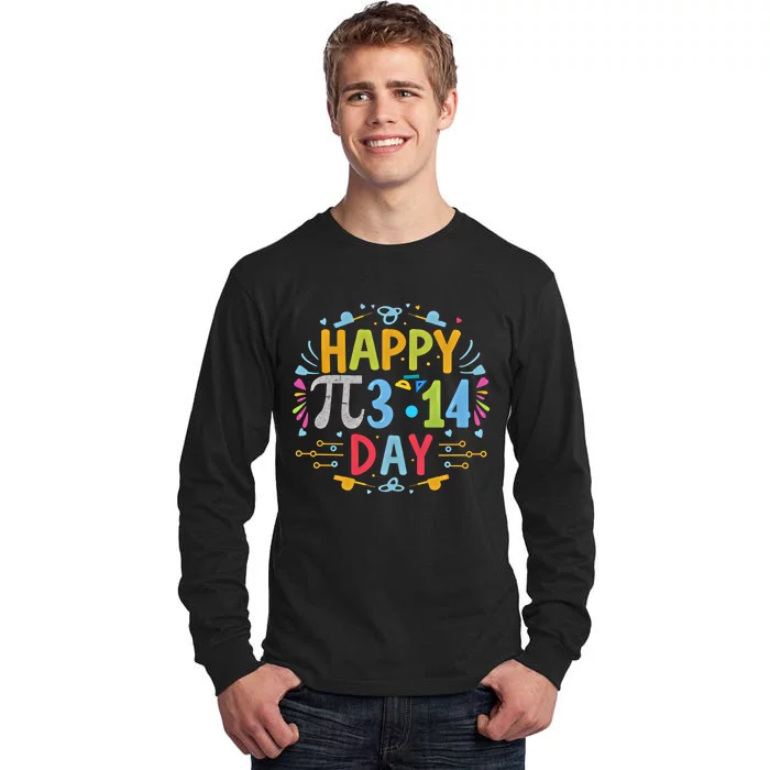 3 14 Pi Day Pie Day Pi Symbol For Math Lovers And Gift Tall Long Sleeve T-Shirt