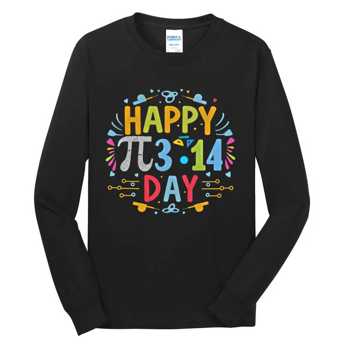 3 14 Pi Day Pie Day Pi Symbol For Math Lovers And Gift Tall Long Sleeve T-Shirt