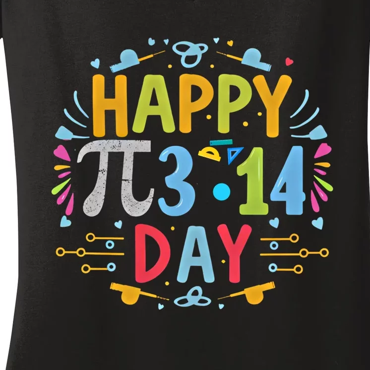 3 14 Pi Day Pie Day Pi Symbol For Math Lovers And Gift Women's V-Neck T-Shirt