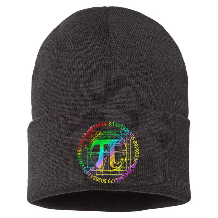 3 14 Pi Math Teacher Happy Pi Day Gift Sustainable Knit Beanie