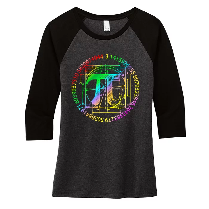 3 14 Pi Math Teacher Happy Pi Day Gift Women's Tri-Blend 3/4-Sleeve Raglan Shirt