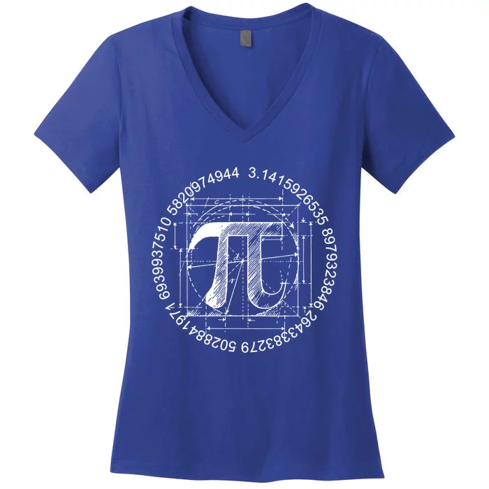 3 14 Pi Math Teacher Happy Pi Day Meaningful Gift Women's V-Neck T-Shirt