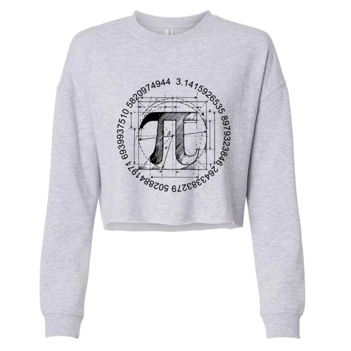 3 14 Pi Math Teacher Happy Pi Day Meaningful Gift Cropped Pullover Crew