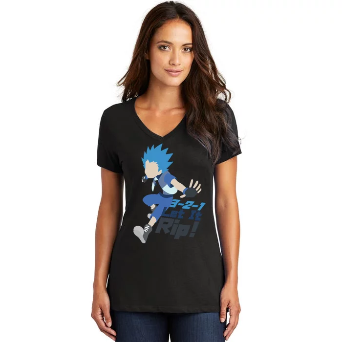 321 Let It Rip Anime Women's V-Neck T-Shirt