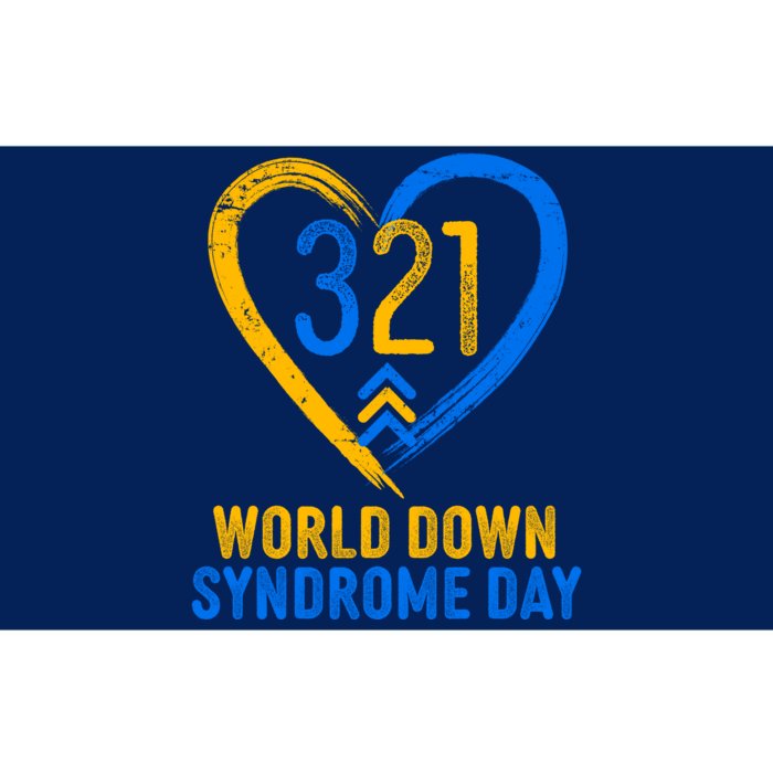 321 World Down Syndrome Day Blue And Yellow Painted Heart Bumper Sticker