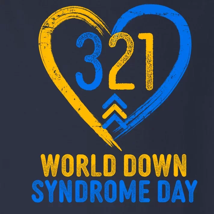 321 World Down Syndrome Day Blue And Yellow Painted Heart Toddler Long Sleeve Shirt