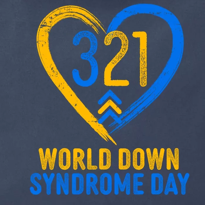 321 World Down Syndrome Day Blue And Yellow Painted Heart Zip Tote Bag