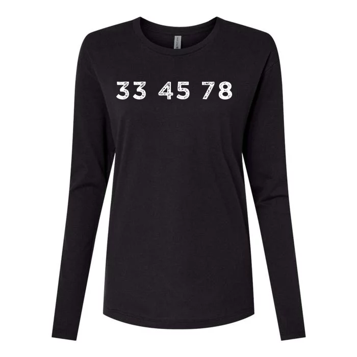 33 45 78 Rpm Short Sleeve For Record Vinyl Lovers Womens Cotton Relaxed Long Sleeve T-Shirt