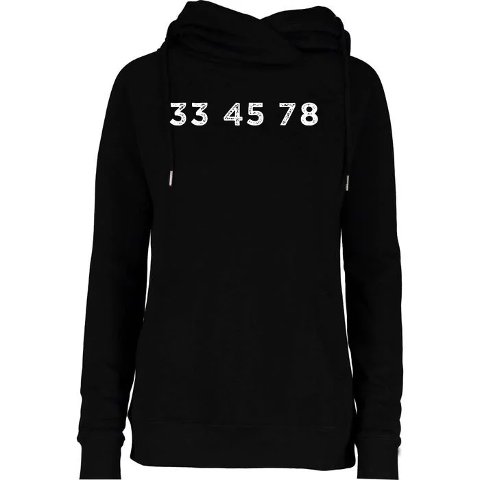 33 45 78 Rpm Short Sleeve For Record Vinyl Lovers Womens Funnel Neck Pullover Hood