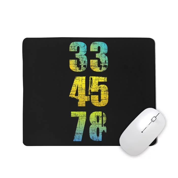 33 45 78 Vinyl Records Music Lover Record Collector Mousepad