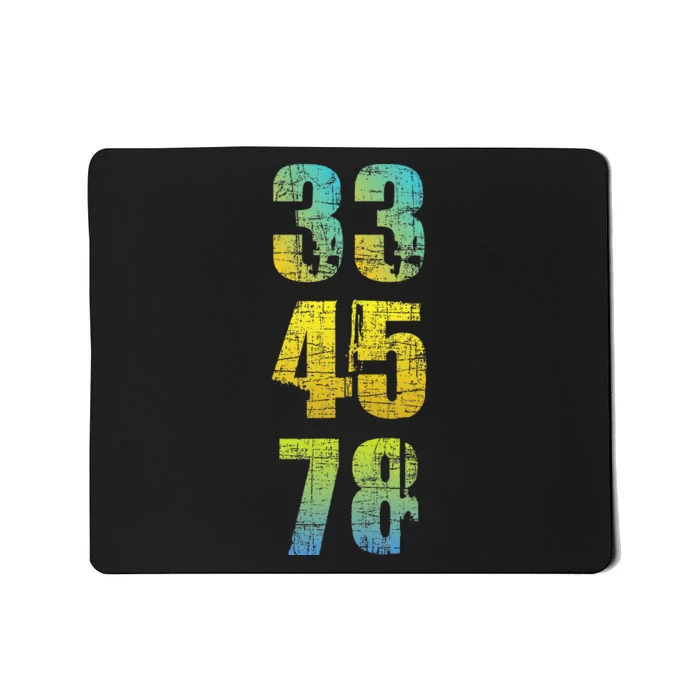 33 45 78 Vinyl Records Music Lover Record Collector Mousepad