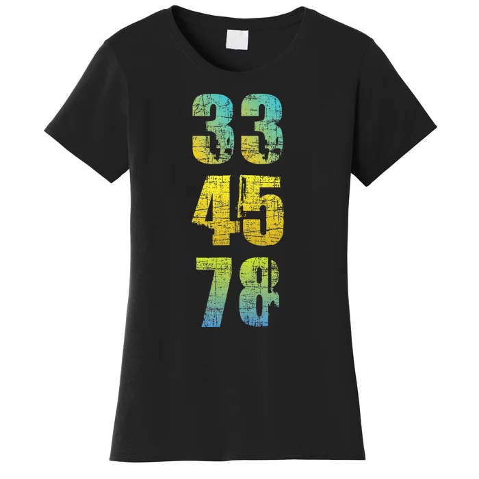 33 45 78 Vinyl Records Music Lover Record Collector Women's T-Shirt