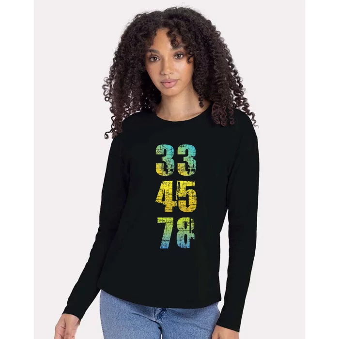 33 45 78 Vinyl Records Music Lover Record Collector Womens Cotton Relaxed Long Sleeve T-Shirt