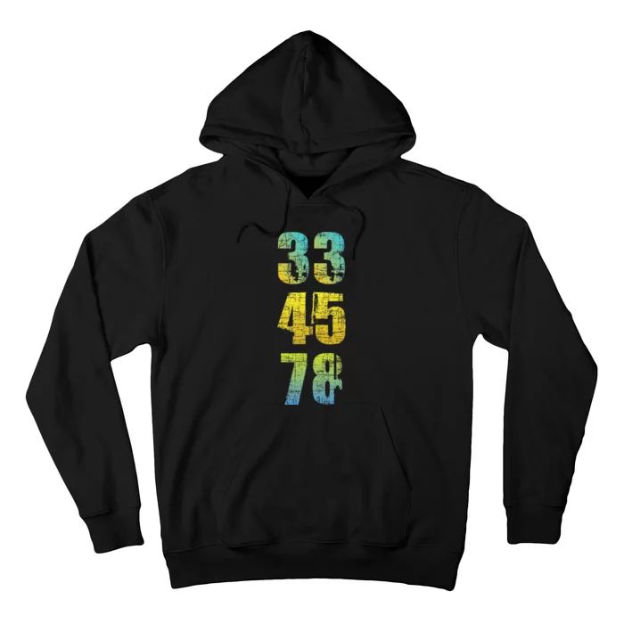 33 45 78 Vinyl Records Music Lover Record Collector Hoodie