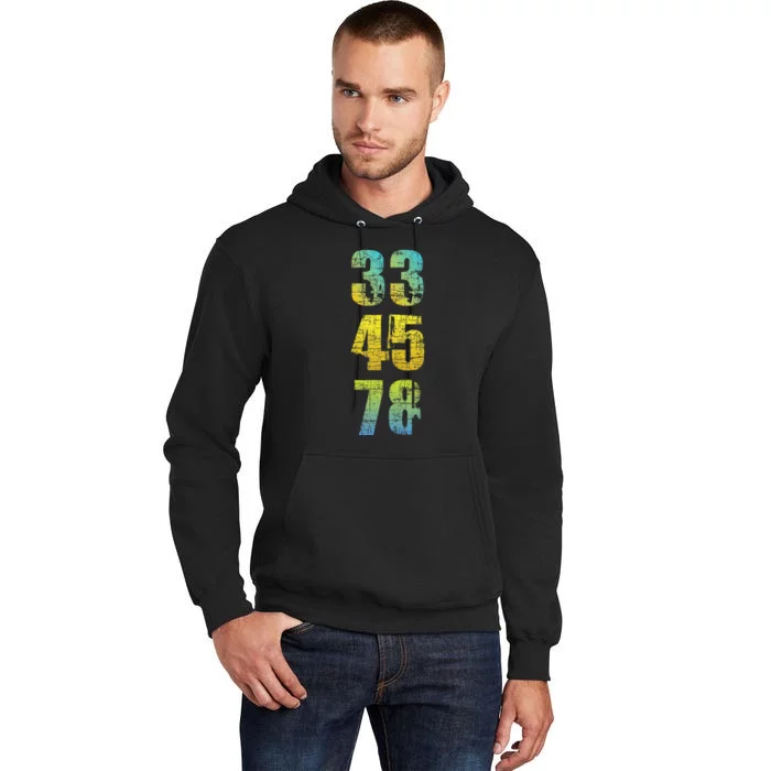 33 45 78 Vinyl Records Music Lover Record Collector Tall Hoodie