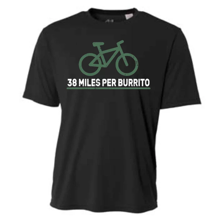 38 Miles Per Burrito Bike Ride Cooling Performance Crew T-Shirt