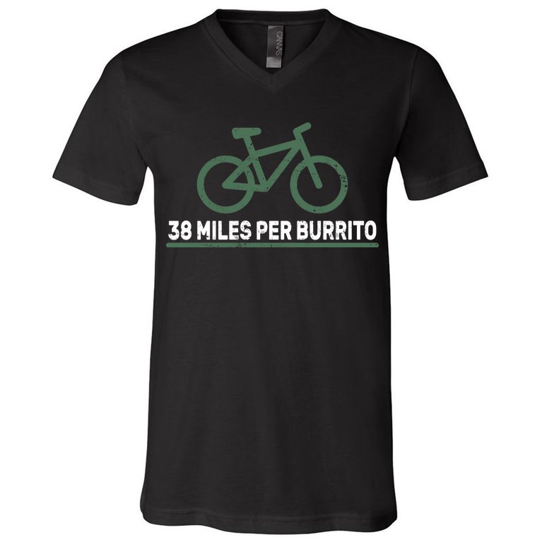 38 Miles Per Burrito Bike Ride V-Neck T-Shirt
