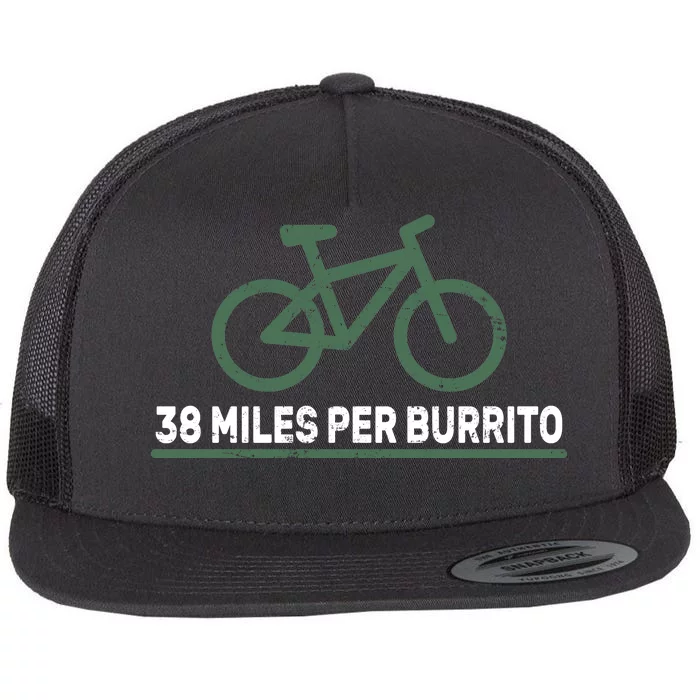 38 Miles Per Burrito Bike Ride Flat Bill Trucker Hat