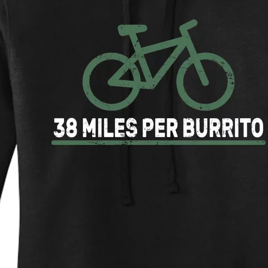 38 Miles Per Burrito Bike Ride Women's Pullover Hoodie