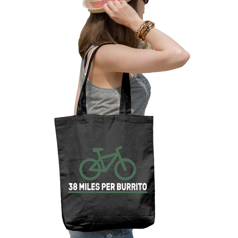 38 Miles Per Burrito Bike Ride Tote Bag
